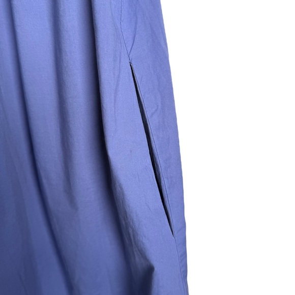 Tyler boe Cynthia Midi Wrap Dress Women Sz Medium Iris Blue Sleeveless 1/2 Zip - Picture 12 of 13